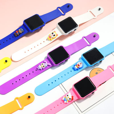 Cartoon Child LED Watch Fashion Digital Electronic Watch Silicone Wrist Watch Square Bracelet watch For Kids Gift