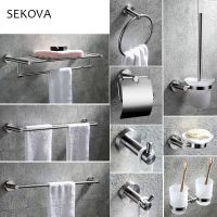 Brushed Stainless Steel Round Bottom Wall Mounted hardware Accessory Towel Rack Towel Bar Paper Holder Robe Hook Soap dish