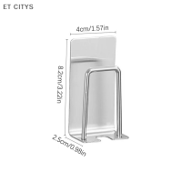 ET CITYS ที่ใส่แปรงสีฟันสแตนเลสติดผนังแบบมีกาวในตัวอุปกรณ์ในห้องน้ำที่จัดยาสีฟันแบบไม่ต้องเจาะรู