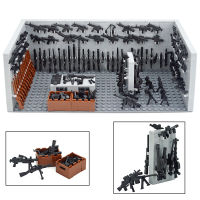 WW2 Military Weapon Storage Room Bricks Set MOC SWAT Soldiers Accessories Building Blocks Toys For Children Birthday Gift