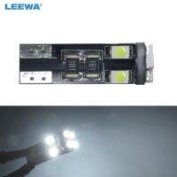 LEEWA 4pcs Car DC12V 14.5V 6000 6500K White 8SMD 3528 T10 Wedge Lens LED Light Bulb With CANbus Error free Light CA4244