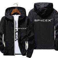 Men 39;s SpaceX Space X Logo Hoodies Spring Autumn Racing Sport Zipper Jacket Coats Hooded Bomber Zipper Thin Reflective 5XL 7XL