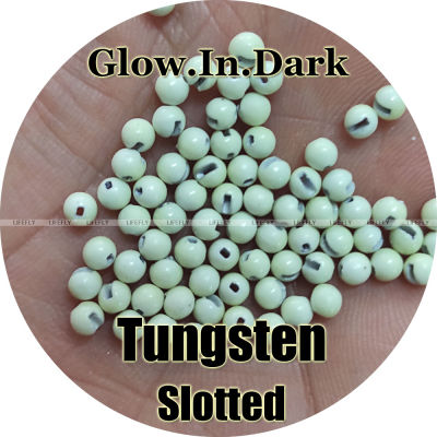 Glow In Dark, 100 Tungsten Beads, Slotted, Fly Tying, Fishing