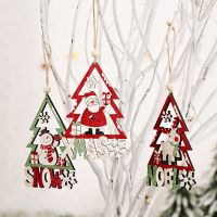 Navidad Christmas Wooden Pendant Santa Claus Tree Merry Christmas Decorations for Home Cristmas Decor New Year 2023 Noel Gifts