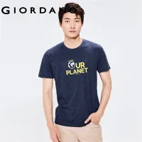 GIORDANO Men T-Shirts 100% Cotton Pattern Print Durable Casual T-Shirts Short Sleeve Crewneck Summer Relaxed T-Shirts 90082006