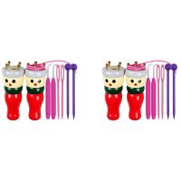 French Knitter Tool 4 Pack, Wooden Knitting Dolly Set Spool Knitting Doll Knitting Loom Toy for Making Bracelets, Etc