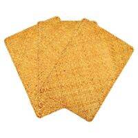 Pack of 3, Natural Seagrass Place Mat, 17.7inch x 12inch, Hand-Woven Rectangular Rattan Placemats