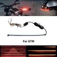 20cm 30cm 45cm Motorcycle Light Bar Strip Tail Brake Stop Flowing Water Turn Signal Light Integrated SMD Red Amber Color For KTM