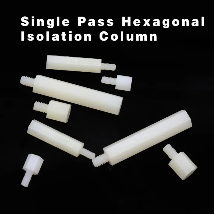 M3M4 white singlehead nylon column singlepass hexagonal column