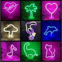 {ItalyNest shop} Lampu Meja โคมไฟแอลอีดีแปลกตา Lampu Neon Cinta Berbentuk Lampu Untuk Parti Untuk