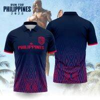 2023 New Fashion  Run For Philippines : Polo Tee，Size: XS-6XL Contact seller for personalized customization of name and logo