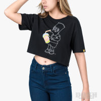 DOSH WOMENS CROPPED T-SHIRTS THE SIMPSONS เสื้อยืดทรงครอป ผู้หญิง FSIWT1009-BL