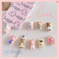 Cable Bite Protector Case Sleeve Data Line Cord Candy Color Cute Cartoon Soft TPU Protective Cover for iPhone USB-C Lightning