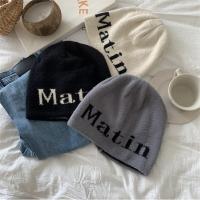 Korean Letter Knitted Cap Women Dome Bag Head Vintage Versatile Beanie Men Hip-Hop Autumn Winter Warm Ski Hat Trending Y2k Kpop