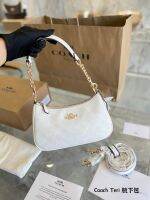 [มาใหม่] COACH Fashion Chain Women S Bag New Trend Shoulder Bag PU Texture Handbags For Women