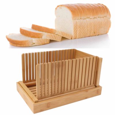 คู่มือหั่นขนมปังไม้ไผ่พื้นที่จัดเก็บขนาดเล็กคู่มือหั่นก้อนขนมปังสำหรับห้องครัว
