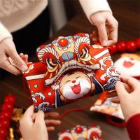 2022 Chinese New Year Red Envelope Creative Tiger Year Cartoon Fabric Red Packet Bag New Personality HongBao Cute Children Gift