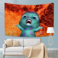 【CW】₪  XxDeco Bibble Meme Tapestry Cartoon Printed Large Fabric Wall Hanging Dorm Background Sofa Blanket