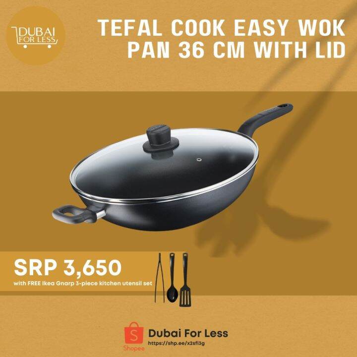 On Sale Tefal Cook Easy Wok Pan 36cm With Lid Lazada PH