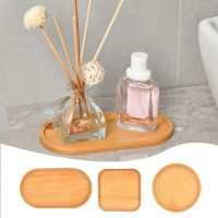 【CC】☑  Storage Tray Multipurpose 4 Shapes Wood Serving Rectangle Round Ellipse Dinner Breads Plate Supplies