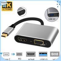 FCOCA For Macbook pro Notebook Samsung S20 S10 Switch สถานีท่าเรือ 4K PD 87W Type-C เป็น HDMI VGA ตัวแปลงวิดีโอเสียง อะแดปเตอร์ Hub