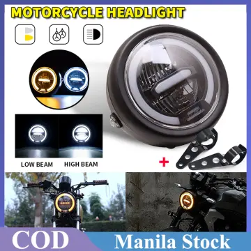  Motorcycle LED Headlight, Dual Color High Brightness High Low  Beam Halo LED Headlight 6.5in Road Star VStar (With Bracket) : Automotive