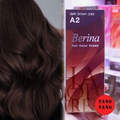 Berina Hair Color A2 สีน้ำตาลเข้ม สีผมเบอริน่า เปล่งประกาย ติดทนนาน ครีมเปลี่ยนสีผม สีแฟชั่น ขนาด 60 ml.