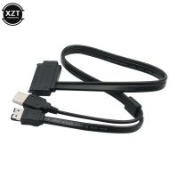 [LUNA electronic accessories] คุณภาพสูง0.5M 12V ฮาร์ดดิสก์ไดรฟ์ SATA 22PIN ไปยัง ESATA Data USB 2 In 1อะแดปเตอร์สายไฟ