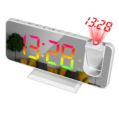 1 Set LED Display Alarm Clock Ceiling Digital Radio Alarm Clock with USB Charger and Dual Alarm Black