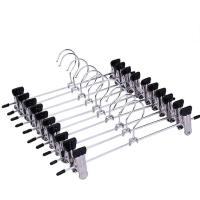 10pcs Stainless Steel Trousers Rack Clip Metal Anti-Slip Clothespin Wardrobe Pants Clamp Clothes Hanger For Balcony Bathroom