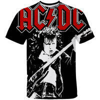 Hot sale AC DC Printed Rock &amp; Roll T-Shirt Tee Men Clothing Short Sleeve Top Tees 3D Printed Female Casual Print punk clothes
