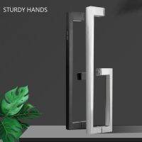 ▦۞ 1 Set Stainless Steel Bathroom Glass Door Handle Thickened Square Tube Door Knob Home Sliding Door Handles Furniture Hardware