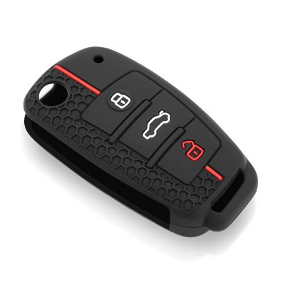 【CW】 Silicone Car Cases Protector Cover A6 Q3 Q7 S6 RS3 RS6 3 Buttons Folding key
