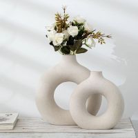 Nordic Ceramic Vase Home Decoration Accessories Office Desktop Living Room Interior Ornaments Flower Pot Creative Gift