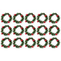 15Pcs Christmas Decoration Red Fruit PVC Pine Needle Napkin Ring Hotel Home Napkin Buckle Christmas Napkin Ring