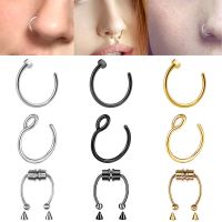 Hoop Septum Rings Magnetic Nose Piercing Body Jewelry Fashion Horseshoe Women C Fake Lip Piercing Nostril Earring Fake Nose Ring