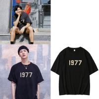 【New】TSHIRTฝ้ายKPOP BTS ผ้าฝ้ายเสื้อยืด Rap Monster GOT7 Jackson 1977 เดียวกันพิมพ์แขนสั้นผู้ชายผู้หญิงพลัสขนาดเกาหลีสไตล์หลว