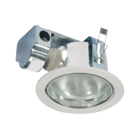 Downlight โคมไฟดาวน์ไลท์ ดาวน์ไลท์ฝังฝ้าหน้ากระจก ใส่หลอดข้าง ขั้ว E27=1 สีขาว/สีเงิน มีกล่องเก็บสายไฟ รุ่น WL-4204-4-WH/SN