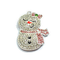 ( Choose Color First ) 46mm*36mm 10pcslot Snowman With Scarf Full Rhinestone Pendants For Christmas Necklace