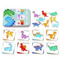 Montessori Kids Cognitive Puzzle Cards Baby Toys Matching Game Cartoon Vehicle Animals English Learning Flash Cards For Children Flash Cards