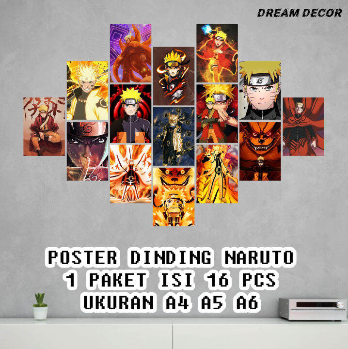 [ISI 16 PCS] Poster Dinding Tema Naruto & Kurama Ukuran A4 A5 A6 Poster