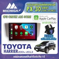 จอ android ตรงรุ่น TOYOTA HARRIER 2004-2013 APPLECARPLAY จอแอนดรอยติดรถยนต์ 2021 ANDROID PX30 CPU ARMV8 4 Core RAM2 ROM32