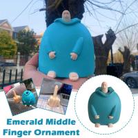 Middle Finger Up Table Decoration Ornaments Figure Toys Table Desk Smiling Decoration Finger L8J5