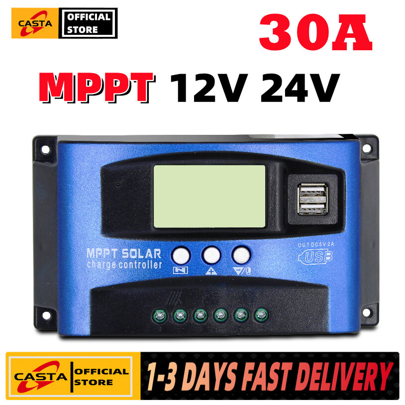 Solar Panel Regulator LCD 10/20/30/40A 12V/24V MPPT Charge Controller 3 Timer LK 