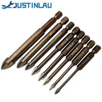 【CW】 JUSTINLAU Tungsten Carbide Glass Bit Set Alloy with 4 Cutting Edges amp; Spear Bits