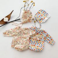 COD ✖ The Outline Shop27dgsd6gfd Baby Girl Floral Long Sleeve Cute Princess Romper Lace Hat Set Newborn Girl Jumpsuit Bodysuit Baby Clothes Suits 0-24 Months