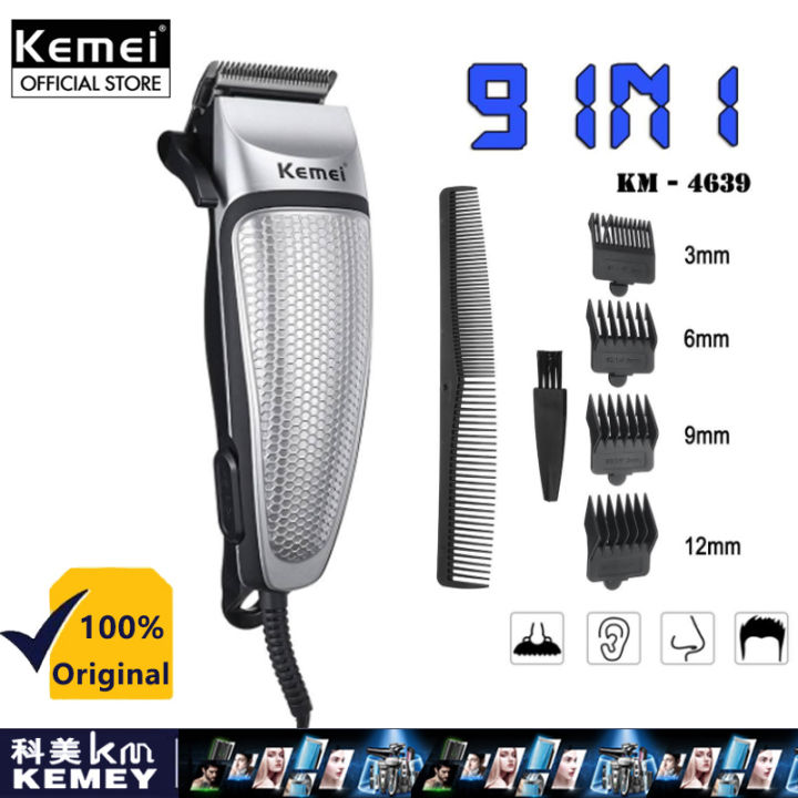 Kemei 9 in 1 Electric Hair Clipper Pluggable Professional Hair Clipper For  Men Hairdressing Tools Hair Shaving Machine Hair Cutting Machine 