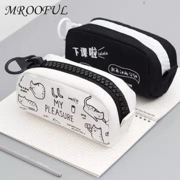 Double Layer Canvas Pencil Case Multi-functional Portable