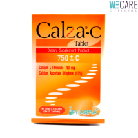 หมดอายุ 26/4/24 CalZa C Tablet แคลซ่า ซี แคลเซียม แอล- ทรีโอเนต 750 mg. + ซี ชนิดเม็ด 60 เม็ด [WEC]