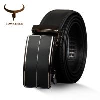 COWATHER New Arrival  cow genuine leather mens belt cowhide strap for male automatic buckle belts for men alloy buckle belts Belts